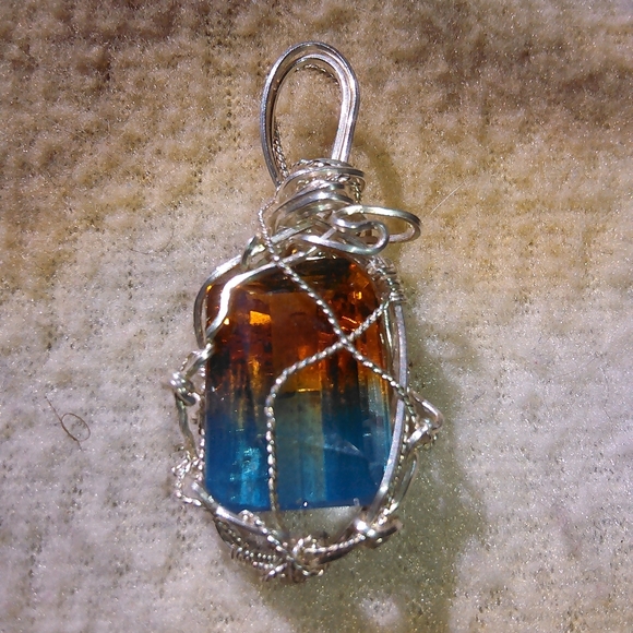 Rare Natural Ametrine 63.20 CT SS Wire Pendant - Picture 6 of 10